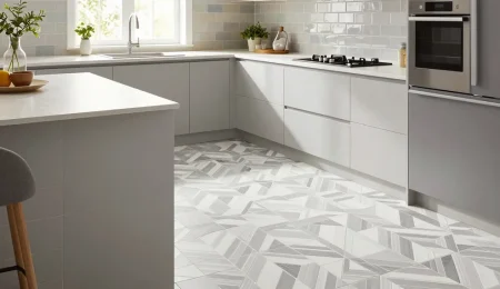 Modern Small Kitchen Floor and Wall Tile Ideas
